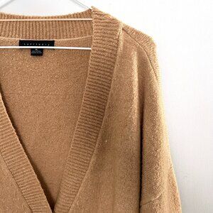 Sanctuary Womens Tan Oversized Sweater Cardigan Pockets Button Front XL